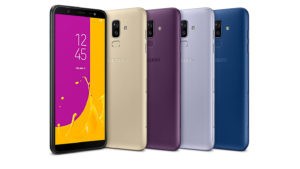 array of samsung galaxy j8 with different colors