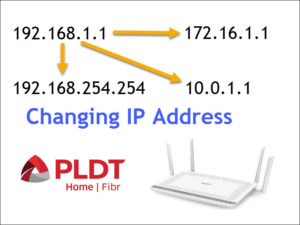 Diagram showing how to change IP address of PLDT routers