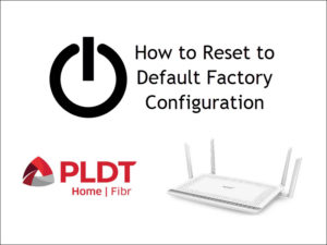 Image showing the reset button resetting to default factory configuration
