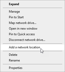 Clicking the "Add a network location" will bring up a wizard to help setup for uploading files to an ftp server