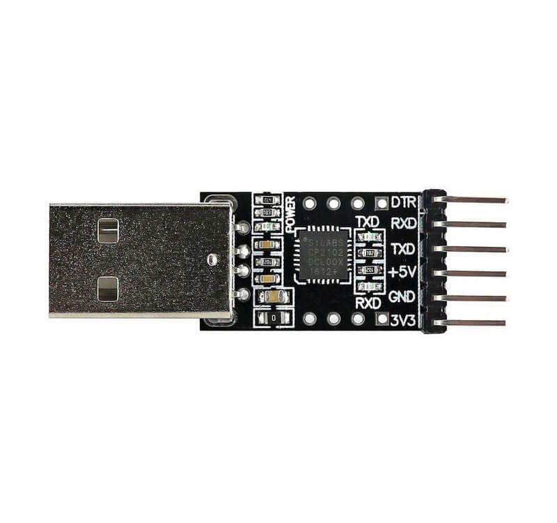 the USB to TTL converter used for programming the ESP-01 with RTC and LCD display
