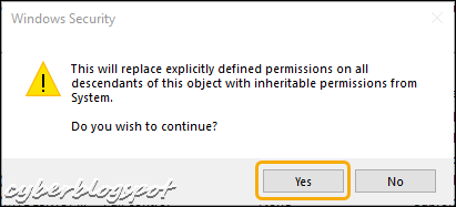 A message from the Windows Security about replacing permissions, a necessary step in the deletion of files generated by the system, trustedinstaller, and other users