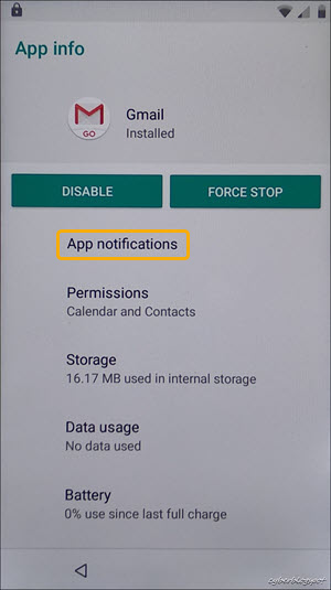 App notifications has to be selected for the eventual access to a browser for the proper unlocking of BLU verification lock