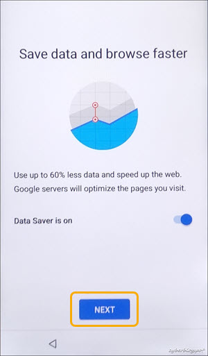 Chrome browser setup for turning on or off the Data Saver