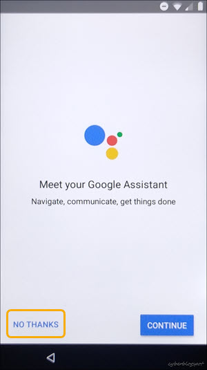 Meet your Google Assistant screen after a BLU verification lock was removed