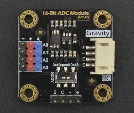Screenshot of an ADS1115 module or breakout board from Gravity that can be used not only for Arduino board but also on other microcontrollers like the raspberry pi