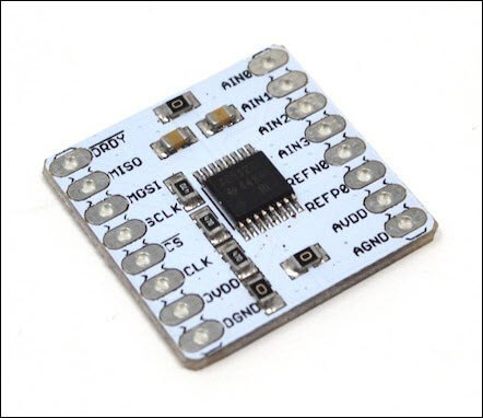 Screenshot of an ADS1220 ADC module for Arduino that is manufactured by Protocentral