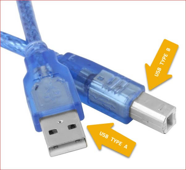 Screenshot picture of a USB cable for powering the Arduino board